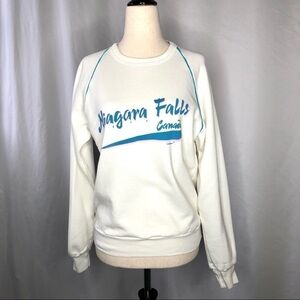 VTG Niagara Falls Canada sweatshirt white raglan S
